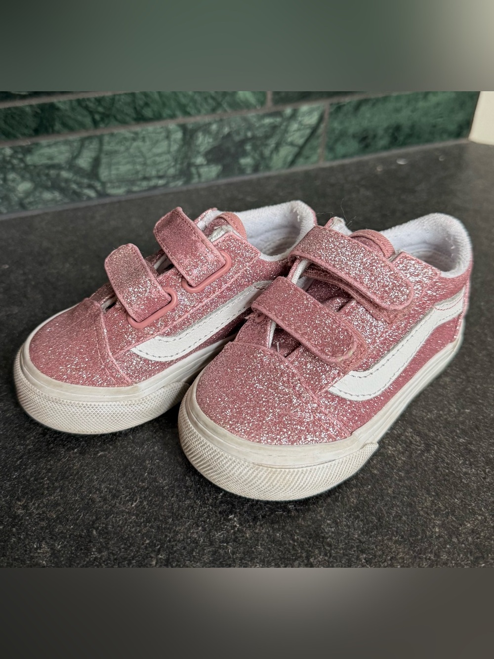 Pink Sparkle Vans Toddler Size 5